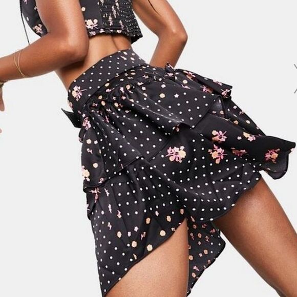 FOR LOVE AND LEMONS Skirt Camellia Belted Floral Skirt Size Large • NEW WITH TAG - Picture 1 of 15